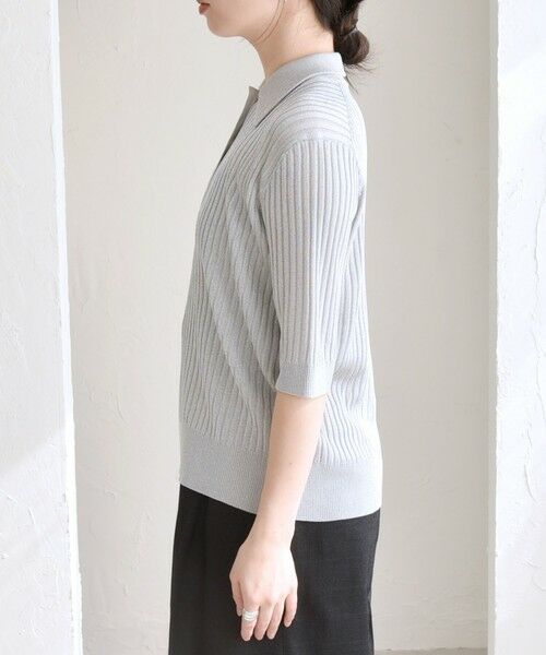 SHIPS / シップス ニット・セーター | quaranciel:〈手洗い可能〉シアー ラメ ポロ リブ ニット プルオーバー | 詳細29