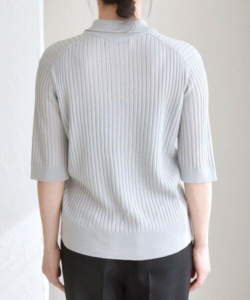 SHIPS / シップス ニット・セーター | quaranciel:〈手洗い可能〉シアー ラメ ポロ リブ ニット プルオーバー | 詳細30