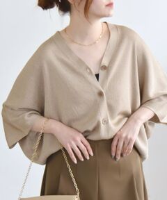 SHIPS / シップス カーディガン・ボレロ | quaranciel:〈手洗い可能〉シアー ラメ ドルマン リブ ニット カーディガン