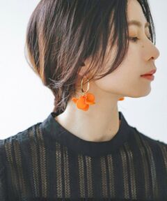 quaranciel: カラー フラワー フープ ピアス