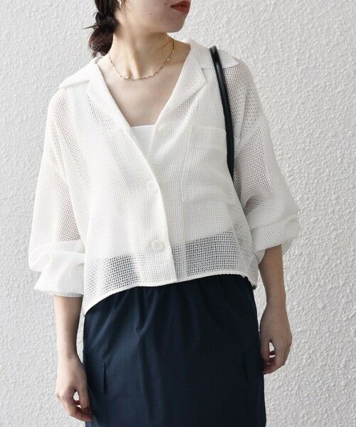 SHIPS / シップス シャツ・ブラウス | SHIPS any:〈手洗い可能〉メッシュ オープンカラー ジャケット シャツ | 詳細3