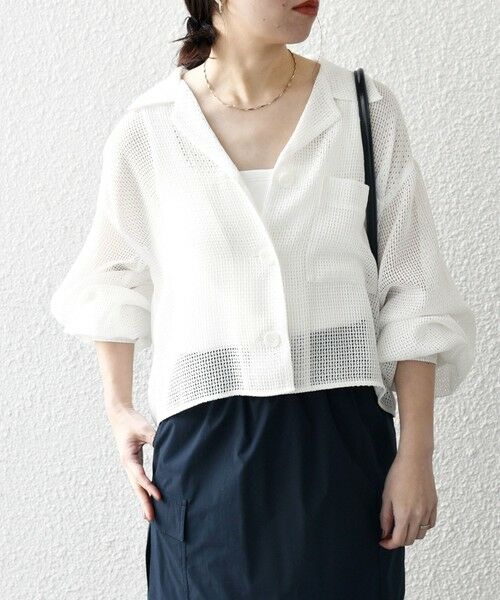 SHIPS / シップス シャツ・ブラウス | SHIPS any:〈手洗い可能〉メッシュ オープンカラー ジャケット シャツ | 詳細7