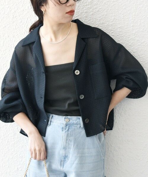SHIPS / シップス シャツ・ブラウス | SHIPS any:〈手洗い可能〉メッシュ オープンカラー ジャケット シャツ | 詳細12