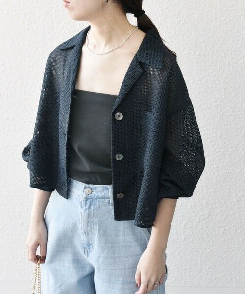 SHIPS / シップス シャツ・ブラウス | SHIPS any:〈手洗い可能〉メッシュ オープンカラー ジャケット シャツ | 詳細13
