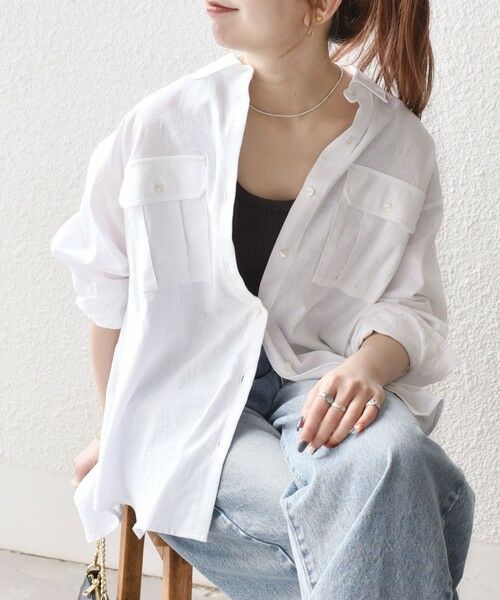 SHIPS / シップス シャツ・ブラウス | SHIPS any:〈洗濯機可能〉リネン ミックス ワーク ポケット シャツ | 詳細7