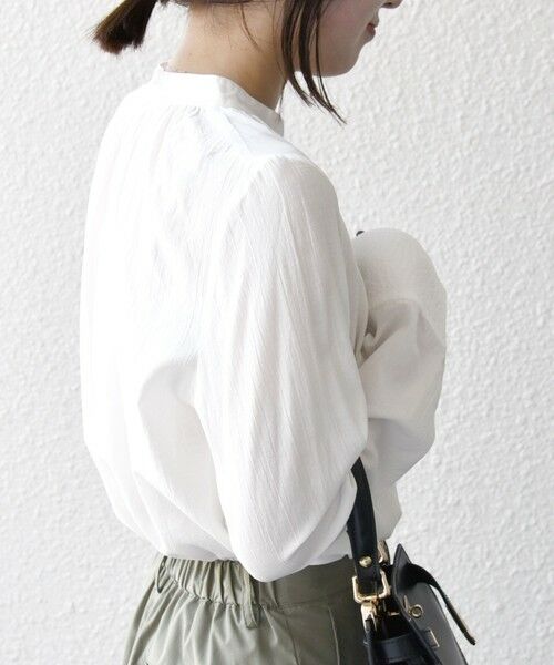 SHIPS / シップス シャツ・ブラウス | SHIPS any:〈洗濯機可能〉シアー ボイル ボタン マオカラー シャツ | 詳細3