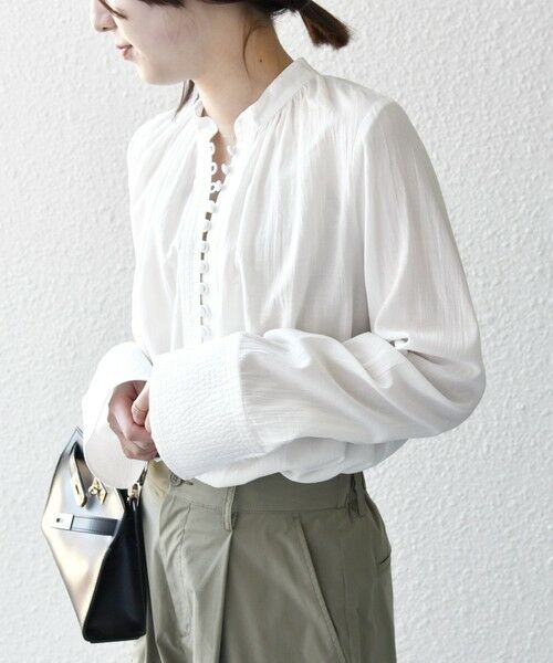 SHIPS / シップス シャツ・ブラウス | SHIPS any:〈洗濯機可能〉シアー ボイル ボタン マオカラー シャツ | 詳細5