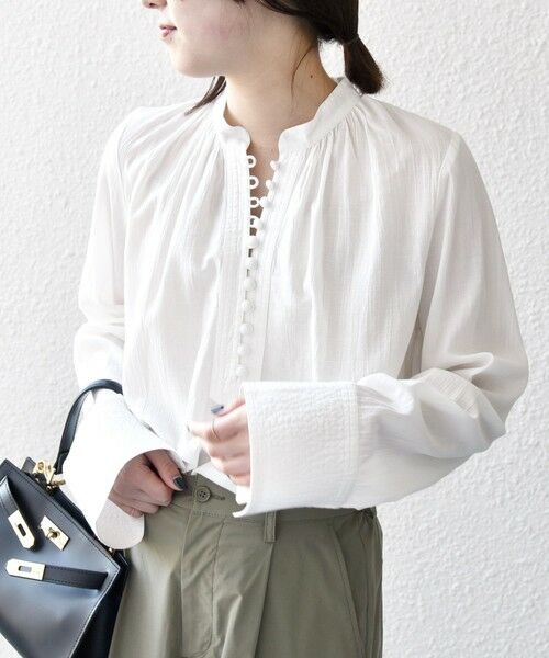 SHIPS / シップス シャツ・ブラウス | SHIPS any:〈洗濯機可能〉シアー ボイル ボタン マオカラー シャツ | 詳細6