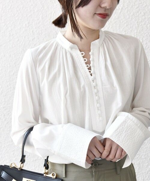 SHIPS / シップス シャツ・ブラウス | SHIPS any:〈洗濯機可能〉シアー ボイル ボタン マオカラー シャツ | 詳細8