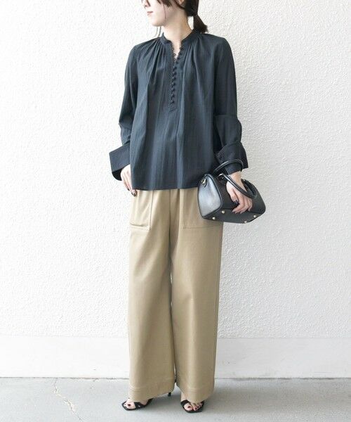 SHIPS / シップス シャツ・ブラウス | SHIPS any:〈洗濯機可能〉シアー ボイル ボタン マオカラー シャツ | 詳細13