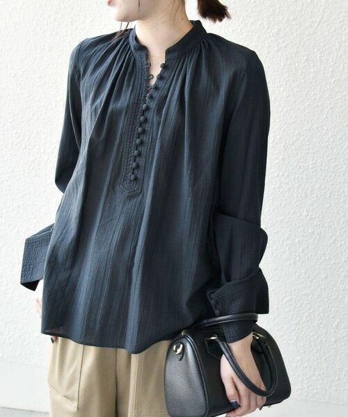 SHIPS / シップス シャツ・ブラウス | SHIPS any:〈洗濯機可能〉シアー ボイル ボタン マオカラー シャツ | 詳細20