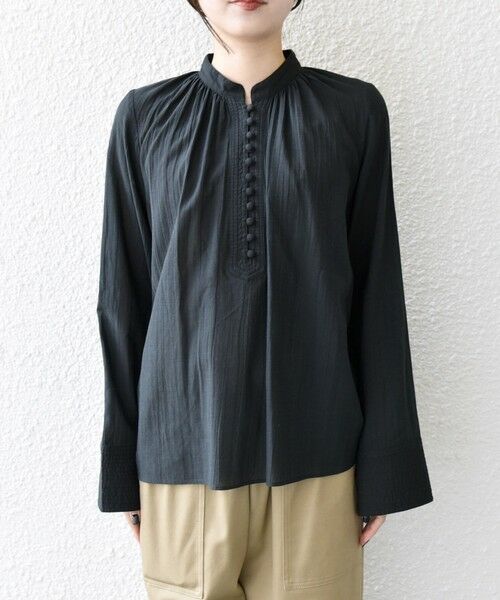 SHIPS / シップス シャツ・ブラウス | SHIPS any:〈洗濯機可能〉シアー ボイル ボタン マオカラー シャツ | 詳細22