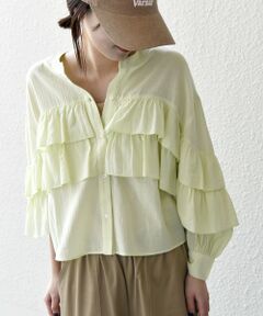 SHIPS / シップス シャツ・ブラウス | SHIPS any:〈洗濯機可能〉シアー ボイル フリル バンドカラー シャツ ブラウス