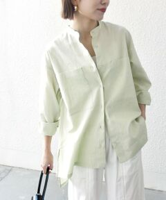 SHIPS / シップス シャツ・ブラウス | 【WEB限定】SHIPS any: 〈洗濯機可能〉リネン ミックス スタンドカラー ポケット シャツ 25SS