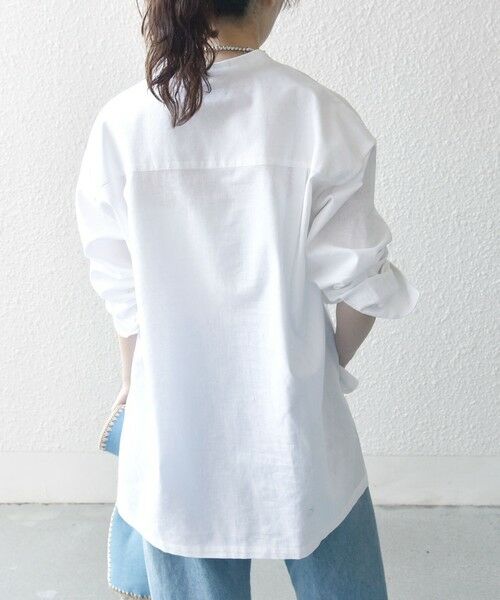 SHIPS for women / シップスウィメン シャツ・ブラウス | 【WEB限定】SHIPS any: 〈洗濯機可能〉リネン ミックス スタンドカラー ポケット シャツ 25SS | 詳細14