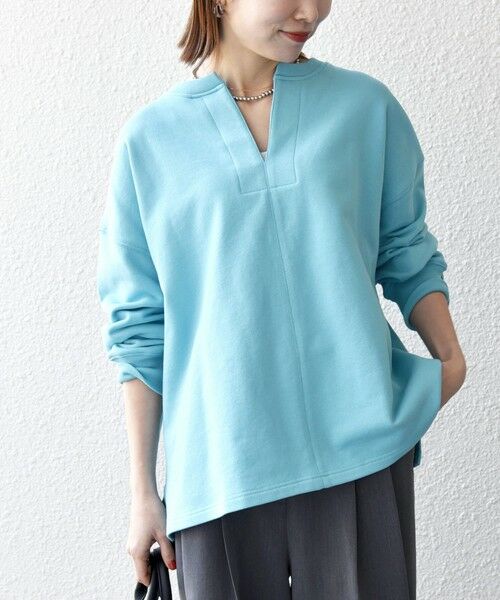 SHIPS / シップス スウェット | 【WEB限定】SHIPS any:〈洗濯機可能〉USAコットン 裏毛 スキッパー ルーズ スウェット | 詳細16