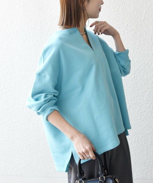 SHIPS / シップス スウェット | 【WEB限定】SHIPS any:〈洗濯機可能〉USAコットン 裏毛 スキッパー ルーズ スウェット | 詳細18