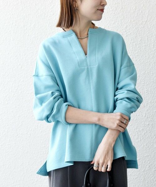 SHIPS / シップス スウェット | 《追加予約》【WEB限定】SHIPS any:〈洗濯機可能〉USAコットン 裏毛 スキッパー ルーズ スウェット | 詳細29