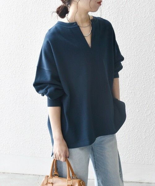 SHIPS / シップス スウェット | 【WEB限定】SHIPS any:〈洗濯機可能〉USAコットン 裏毛 スキッパー ルーズ スウェット | 詳細29