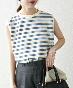 SHIPS / シップス タンクトップ | SHIPS any:〈洗濯機可能〉パイル ボーダー ノースリーブ TEE