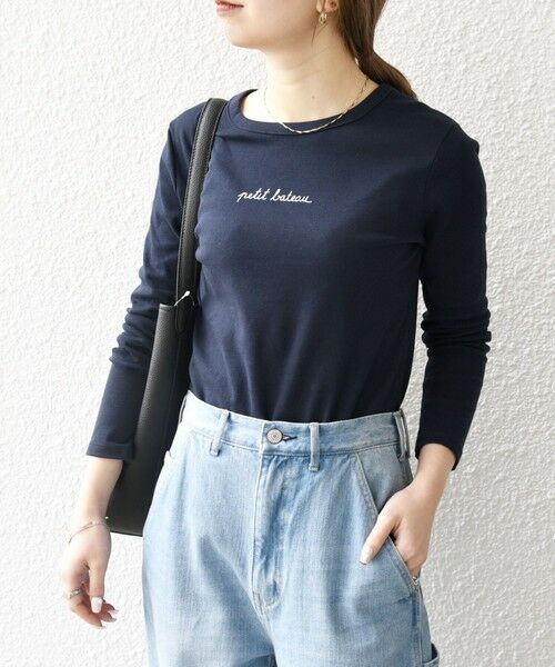 SHIPS for women / シップスウィメン Tシャツ | 《予約》【SHIPS any別注】PETIT BATEAU:〈洗濯機可能〉ロゴ プリント ロン TEE 25SS | 詳細12