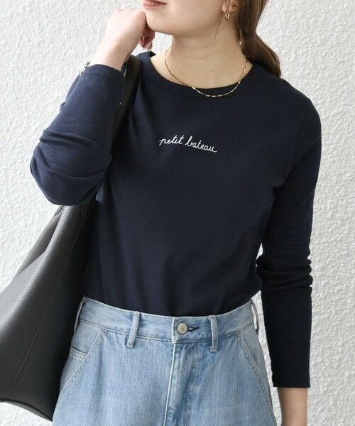 SHIPS for women / シップスウィメン Tシャツ | 《予約》【SHIPS any別注】PETIT BATEAU:〈洗濯機可能〉ロゴ プリント ロン TEE 25SS | 詳細13