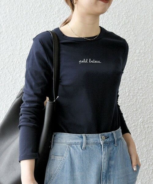 SHIPS for women / シップスウィメン Tシャツ | 《予約》【SHIPS any別注】PETIT BATEAU:〈洗濯機可能〉ロゴ プリント ロン TEE 25SS | 詳細14