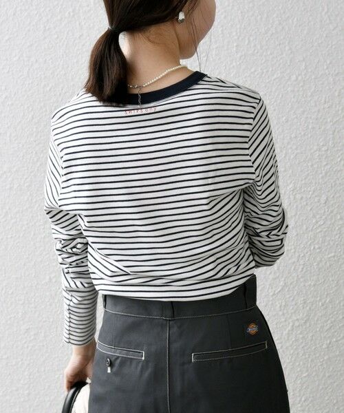 SHIPS for women / シップスウィメン Tシャツ | 《予約》【SHIPS any別注】PETIT BATEAU: ロゴ プリント ボーダー ロン TEE 25SS | 詳細7