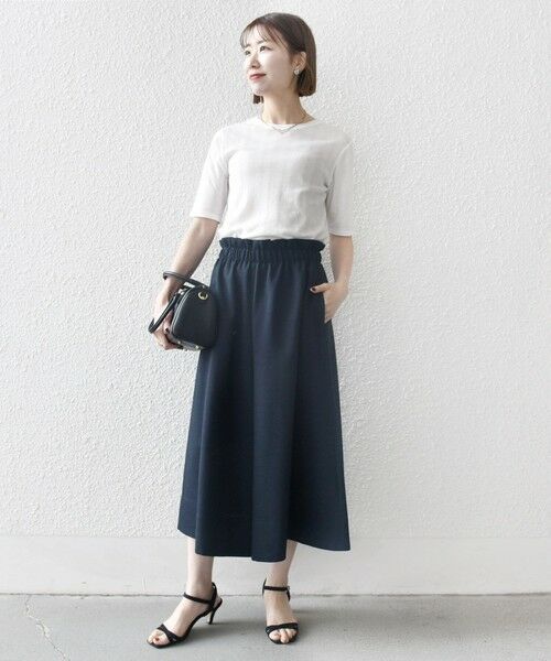 SHIPS / シップス Tシャツ | SHIPS any:〈洗濯機可能〉シアー リブ ハーフ スリーブ クルーネック TEE | 詳細1