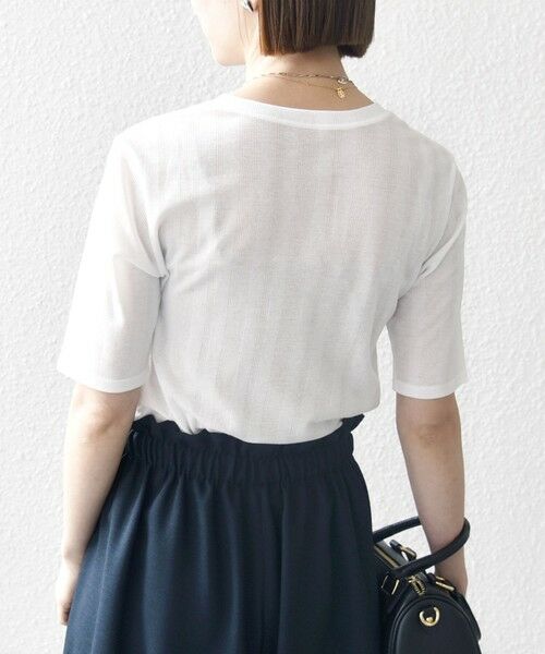 SHIPS / シップス Tシャツ | SHIPS any:〈洗濯機可能〉シアー リブ ハーフ スリーブ クルーネック TEE | 詳細4