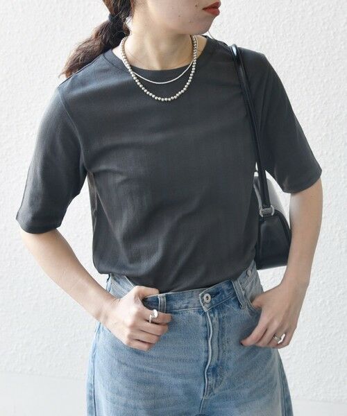 SHIPS / シップス Tシャツ | SHIPS any:〈洗濯機可能〉シアー リブ ハーフ スリーブ クルーネック TEE | 詳細10