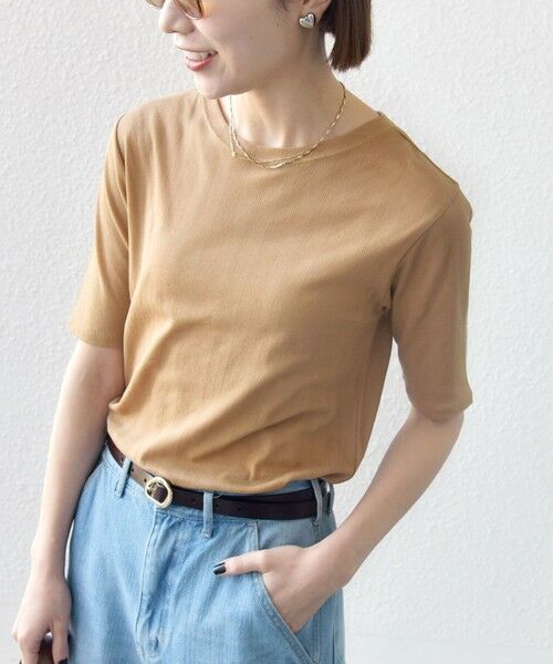 SHIPS / シップス Tシャツ | SHIPS any:〈洗濯機可能〉シアー リブ ハーフ スリーブ クルーネック TEE | 詳細17