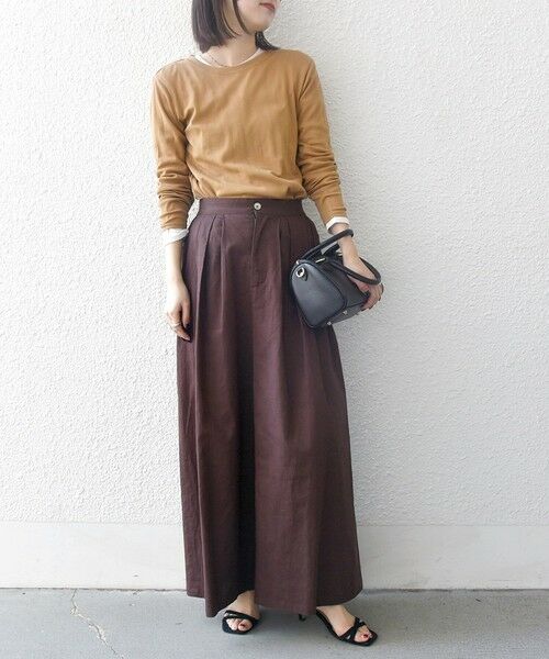 SHIPS / シップス その他パンツ | SHIPS any:〈洗濯機可能〉リネン ミックス タック フレア ワイド パンツ | 詳細1