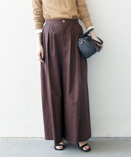 SHIPS / シップス その他パンツ | SHIPS any:〈洗濯機可能〉リネン ミックス タック フレア ワイド パンツ | 詳細3