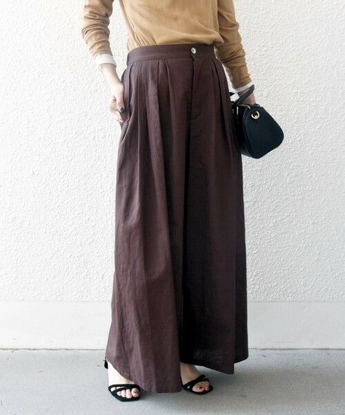 SHIPS / シップス その他パンツ | SHIPS any:〈洗濯機可能〉リネン ミックス タック フレア ワイド パンツ | 詳細5