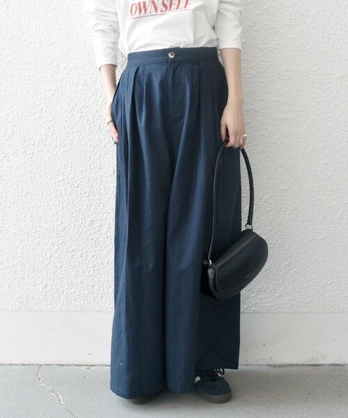 SHIPS / シップス その他パンツ | SHIPS any:〈洗濯機可能〉リネン ミックス タック フレア ワイド パンツ | 詳細20