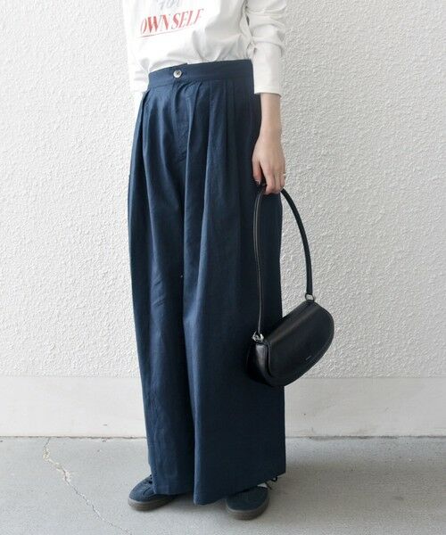 SHIPS / シップス その他パンツ | SHIPS any:〈洗濯機可能〉リネン ミックス タック フレア ワイド パンツ | 詳細21