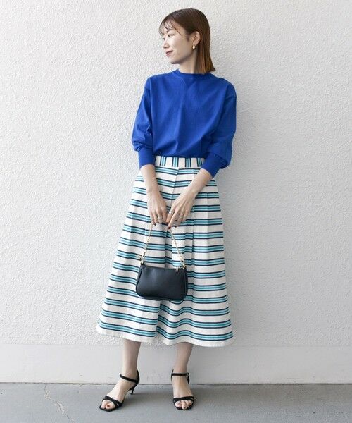 SHIPS / シップス ロング・マキシ丈スカート | SHIPS any:キャンバス ボーダー Aライン スカート | 詳細1