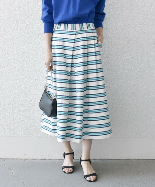 SHIPS / シップス ロング・マキシ丈スカート | SHIPS any:キャンバス ボーダー Aライン スカート | 詳細4
