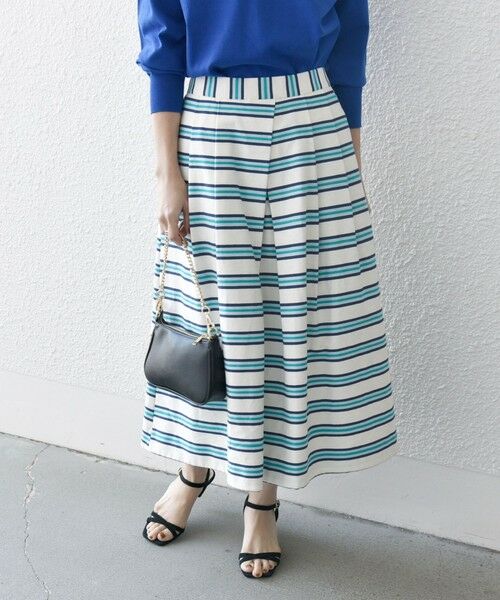 SHIPS for women/シップスウィメン SHIPS any:キャンバス ボーダー Aライン スカート オフホワイト 38 SHIPS for women/シップスウィメン SHIPS any:キャンバス ボーダー Aライン スカート オフホワイト 38