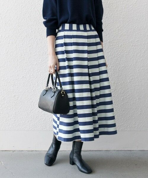 SHIPS / シップス ロング・マキシ丈スカート | SHIPS any:キャンバス ボーダー Aライン スカート | 詳細21