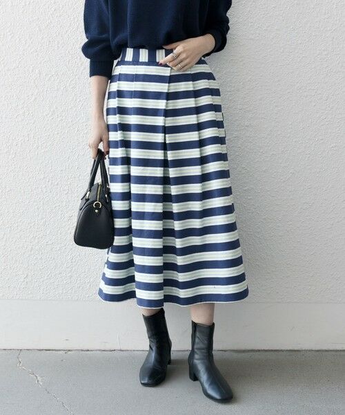 SHIPS / シップス ロング・マキシ丈スカート | SHIPS any:キャンバス ボーダー Aライン スカート | 詳細20