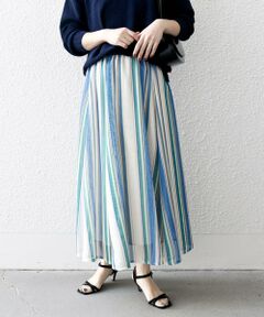 SHIPS / シップス ロング・マキシ丈スカート | SHIPS any:〈手洗い可能〉メッシュ サーキュラー スカート