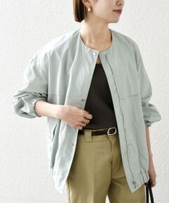 SHIPS / シップス ブルゾン | SHIPS any:〈洗濯機可能〉ナイロン ギャザー ノーカラー コクーン ブルゾン