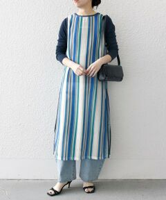 SHIPS / シップス ロング・マキシ丈ワンピース | SHIPS any:〈手洗い可能〉メッシュ レイヤード ノースリーブ ワンピース