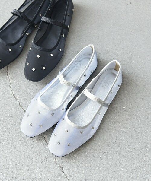 SHIPS for women/シップスウィメン 【SHIPS any別注】eblouna: メッシュ クリアドット フラット シューズ シルバー 36 SHIPS for women/シップスウィメン 【SHIPS any別注】eblouna: メッシュ クリアドット フラット シューズ シルバー 36