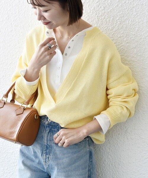 SHIPS for women/シップスウィメン SHIPS any:〈手洗い可能〉バルキー シアー Vネック ニット プルオーバー イエロー ONE SIZE SHIPS for women/シップスウィメン SHIPS any:〈手洗い可能〉バルキー シアー Vネック ニット プルオーバー イエロー ONE SIZE
