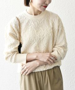 SHIPS / シップス ニット・セーター | 【WEB限定】SHIPS any:〈手洗い可能〉ジャカード バンピー クルーネック プルオーバー