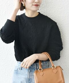 SHIPS / シップス ニット・セーター | 【WEB限定】SHIPS any:〈手洗い可能〉ジャカード バンピー クルーネック プルオーバー