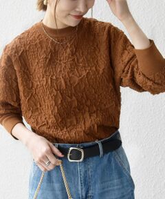 SHIPS / シップス ニット・セーター | 【WEB限定】SHIPS any:〈手洗い可能〉ジャカード バンピー クルーネック プルオーバー